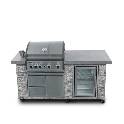 Prokan Pro Elite 78" 4Piece 5Burner Liquid Propane BBQ Grill Islands